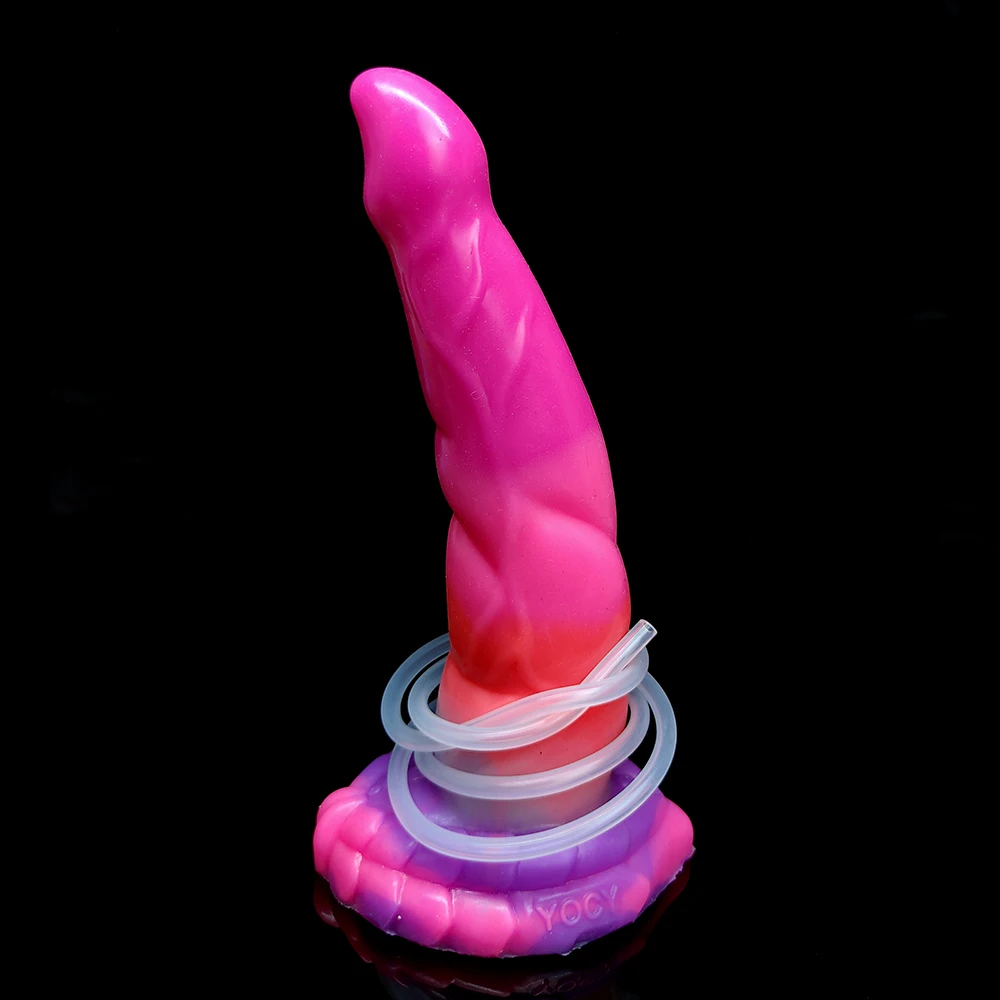 FAAK Luminous Squirting Dildo With Sucker Silicone Curved Anal Plug Glowing Dark Spray Liquid Sex Toys For Women Fantasy Product FAAK Luminous Squirting Dildo With Sucker Silicone Curved Anal Plug Glowing Dark Spray Liquid Sex Toys For Women Fantasy Product