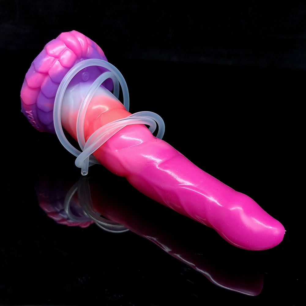 FAAK Luminous Squirting Dildo With Sucker Silicone Curved Anal Plug Glowing Dark Spray Liquid Sex Toys For Women Fantasy Product FAAK Luminous Squirting Dildo With Sucker Silicone Curved Anal Plug Glowing Dark Spray Liquid Sex Toys For Women Fantasy Product
