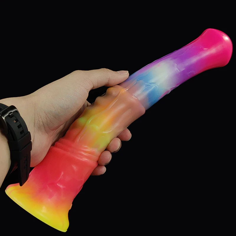 YOCY 2022 Fantasy Monster Dildo Luminous Huge Anal Plug With Suction Cup Dildo Mulit Colors Glowing Animal Sex Toy For Women Men
