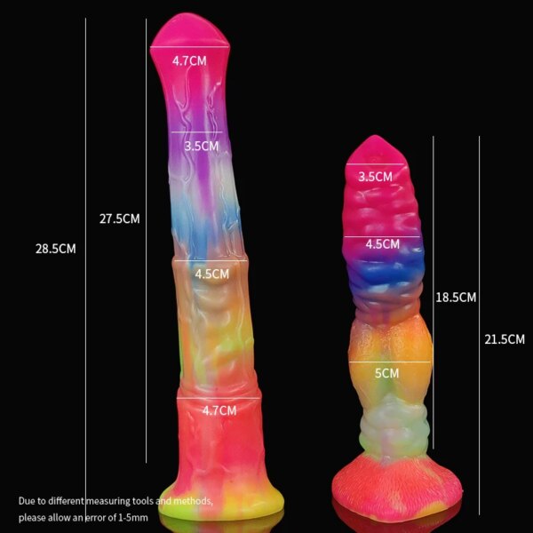 2022 Fantasy Monster Dildo Luminous Huge Anal Plug With Suction Cup Dildo Mulit Colors Glowing Animal Sex Toy For Women Men