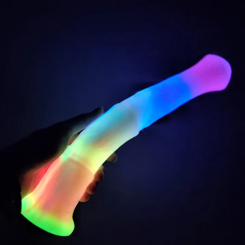 YOCY 2022 Fantasy Monster Dildo Luminous Huge Anal Plug With Suction Cup Dildo Mulit Colors Glowing Animal Sex Toy For Women Men