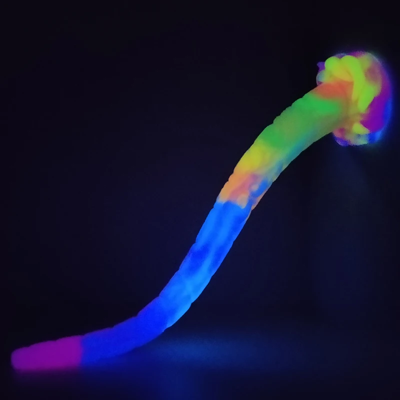 YOCY 2022 Fantasy Monster Dildo Luminous Huge Anal Plug With Suction Cup Dildo Mulit Colors Glowing Animal Sex Toy For Women Men