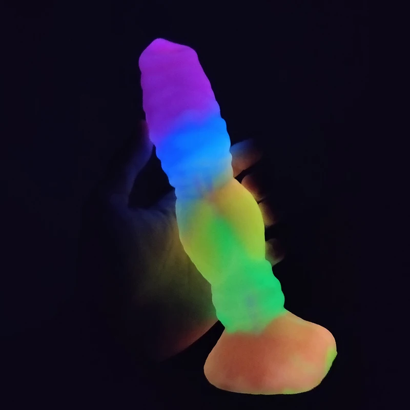 YOCY 2022 Fantasy Monster Dildo Luminous Huge Anal Plug With Suction Cup Dildo Mulit Colors Glowing Animal Sex Toy For Women Men