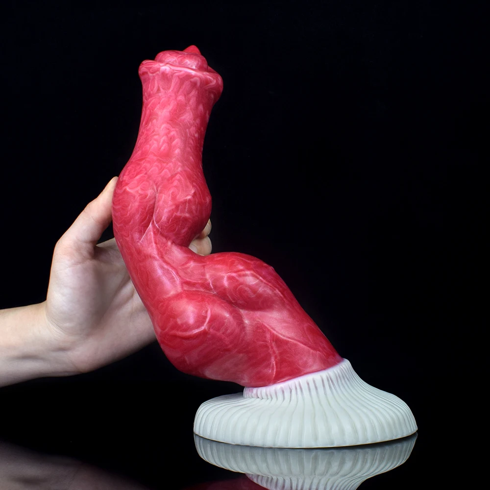 FAAK Large Fantasy Dildos Silicone Dog Knot Penis With Suction Cup Stimulate G-spot Female Vaginal Massager Sex Toys for Women
