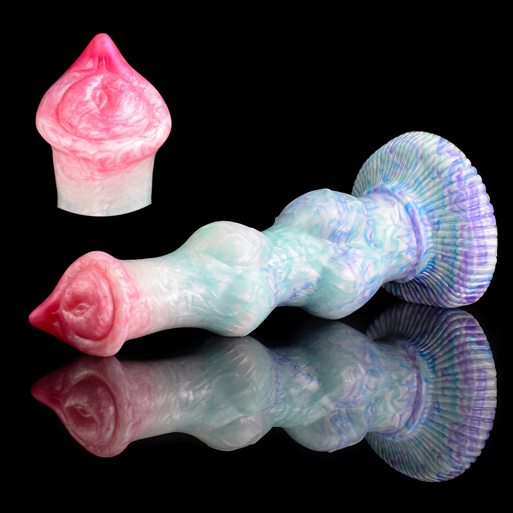 FAAK Large Fantasy Dildos Silicone Dog Knot Penis With Suction Cup Stimulate G-spot Female Vaginal Massager Sex Toys for Women