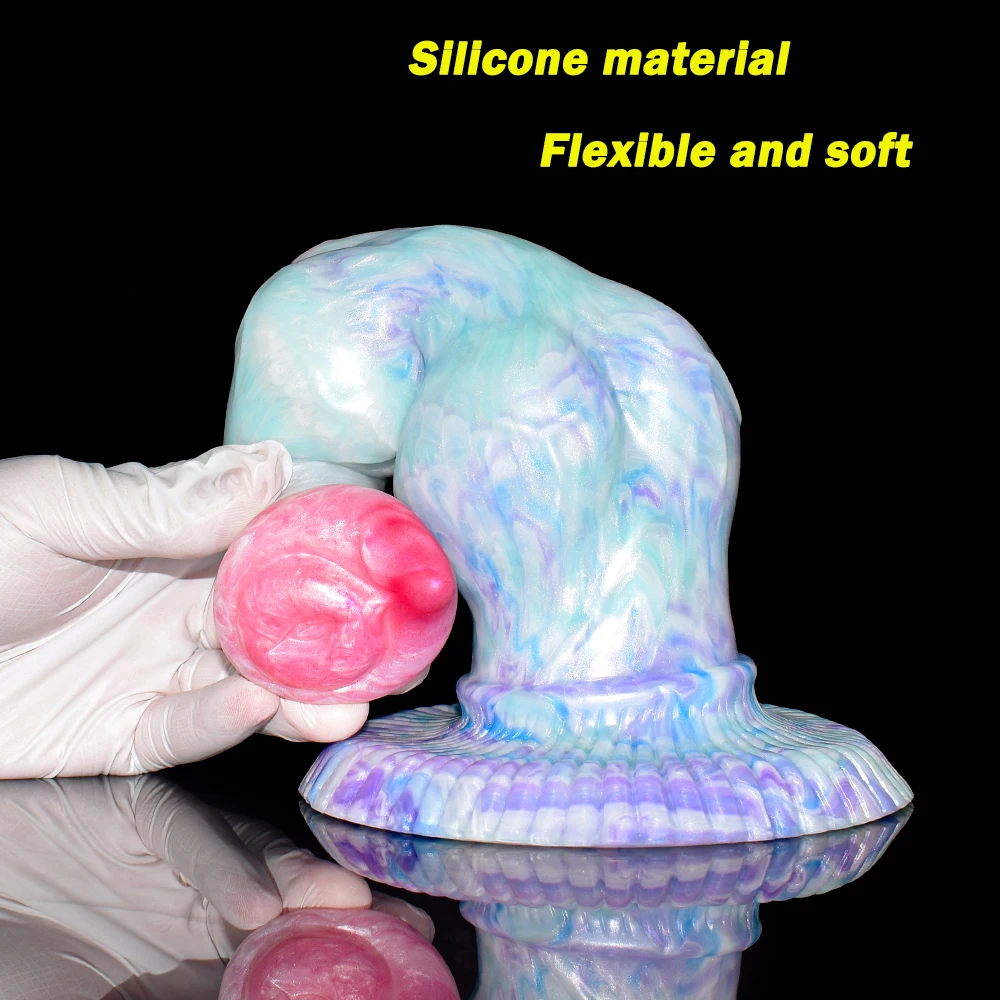 FAAK Large Fantasy Dildos Silicone Dog Knot Penis With Suction Cup Stimulate G-spot Female Vaginal Massager Sex Toys for Women