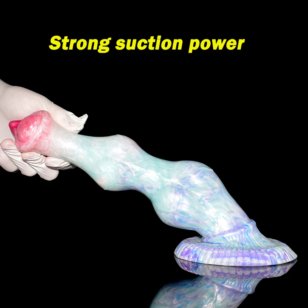 FAAK Large Fantasy Dildos Silicone Dog Knot Penis With Suction Cup Stimulate G-spot Female Vaginal Massager Sex Toys for Women