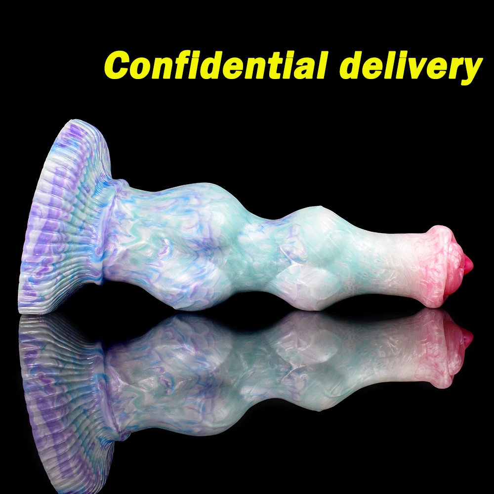 FAAK Large Fantasy Dildos Silicone Dog Knot Penis With Suction Cup Stimulate G-spot Female Vaginal Massager Sex Toys for Women