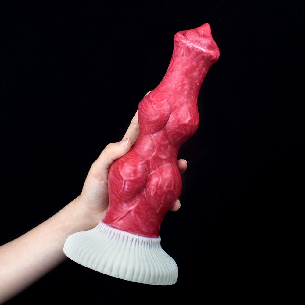 FAAK Large Fantasy Dildos Silicone Dog Knot Penis With Suction Cup Stimulate G-spot Female Vaginal Massager Sex Toys for Women