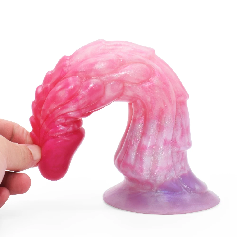 FAAK Fantasy Dragon Dildo With Suction Cup Silicone Colorful Curved Penis Female Masturbator Anal Sex Toys Shop G-spot Stimulate