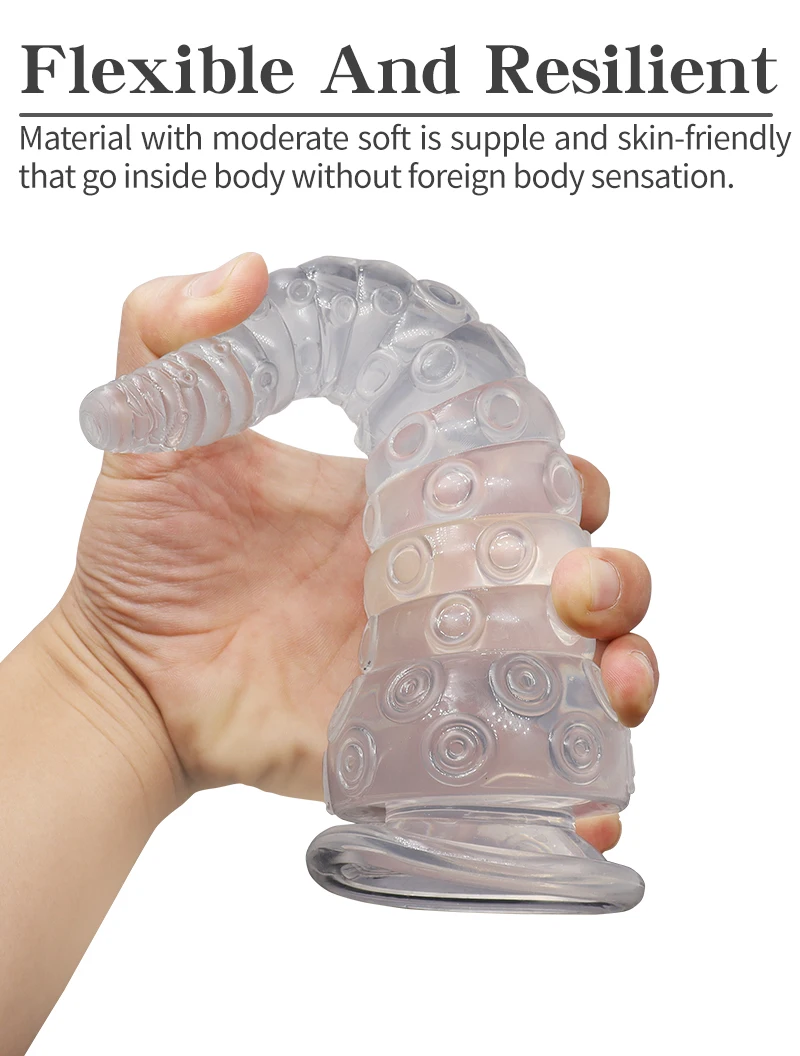 Realistic Octopus Tentacle Dildo Soft Long Anal Plug Jelly Transparent Penis Alien Fantasy Monster Dildo Sex Toys Animal Cock