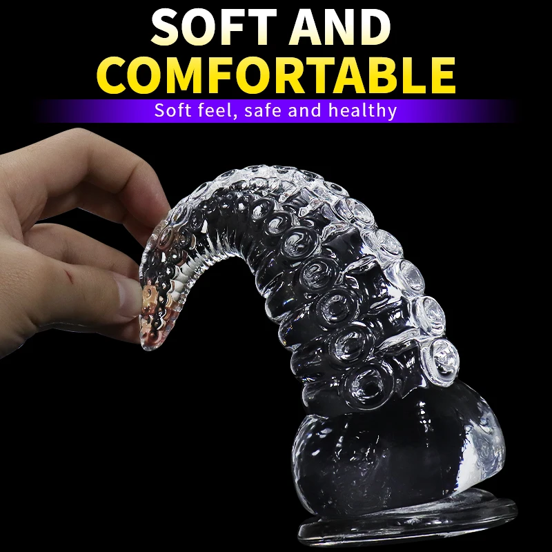 Realistic Octopus Tentacle Dildo Soft Long Anal Plug Jelly Transparent Penis Alien Fantasy Monster Dildo Sex Toys Animal Cock