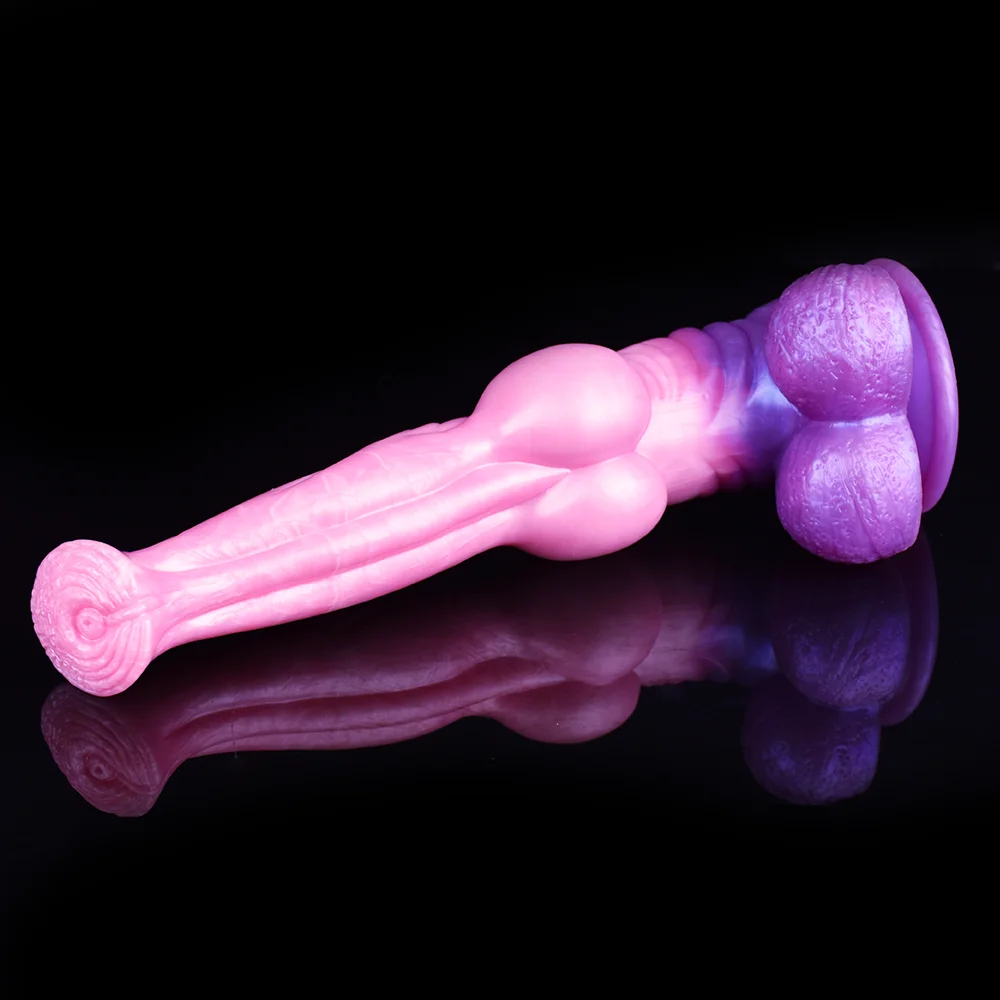FAAK Fantasy Knot Horse Dildo With Suction Cup Silicone Long Realistic Animal Penis Sex Toys For Women Masturbator Adult Games