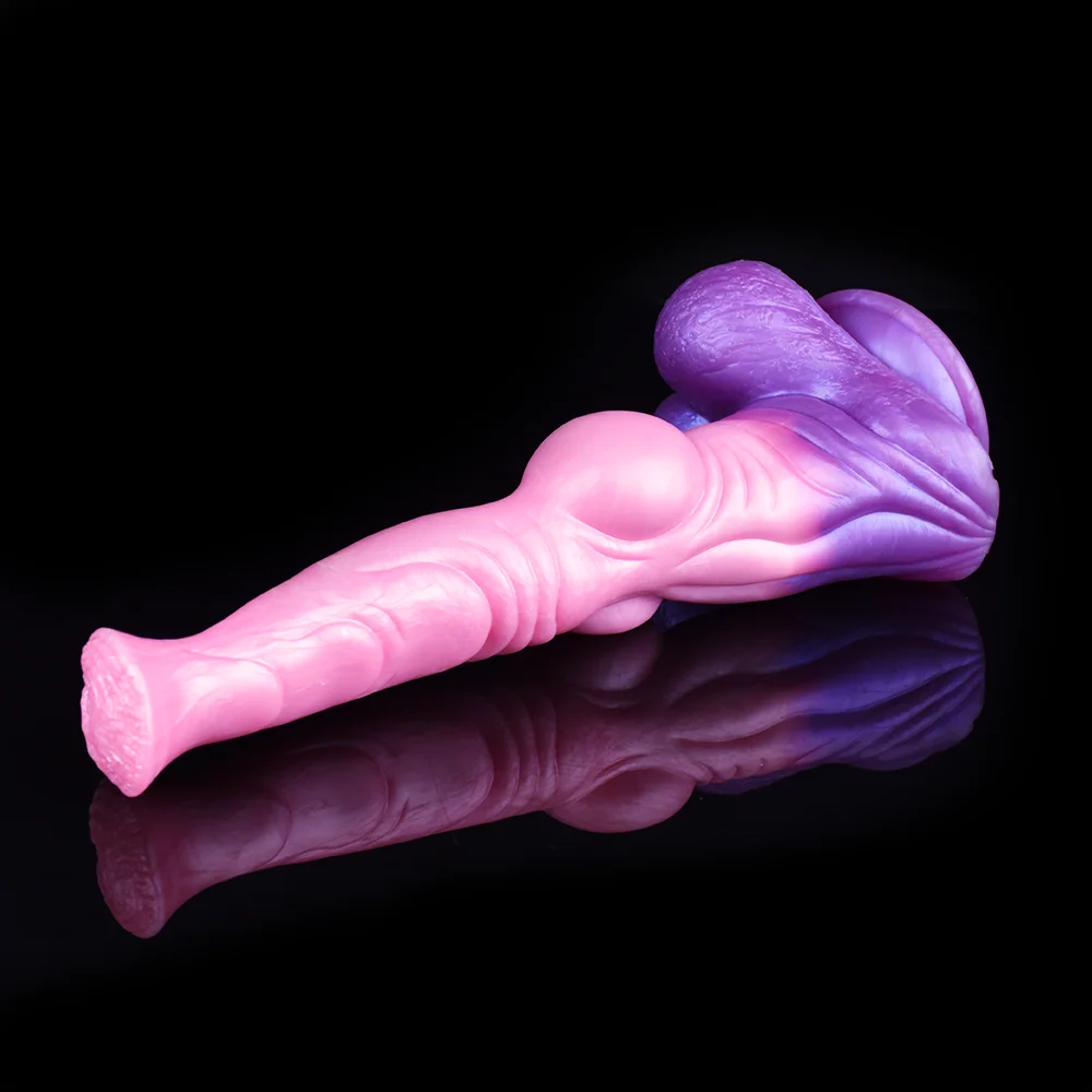 FAAK Fantasy Knot Horse Dildo With Suction Cup Silicone Long Realistic Animal Penis Sex Toys For Women Masturbator Adult Games