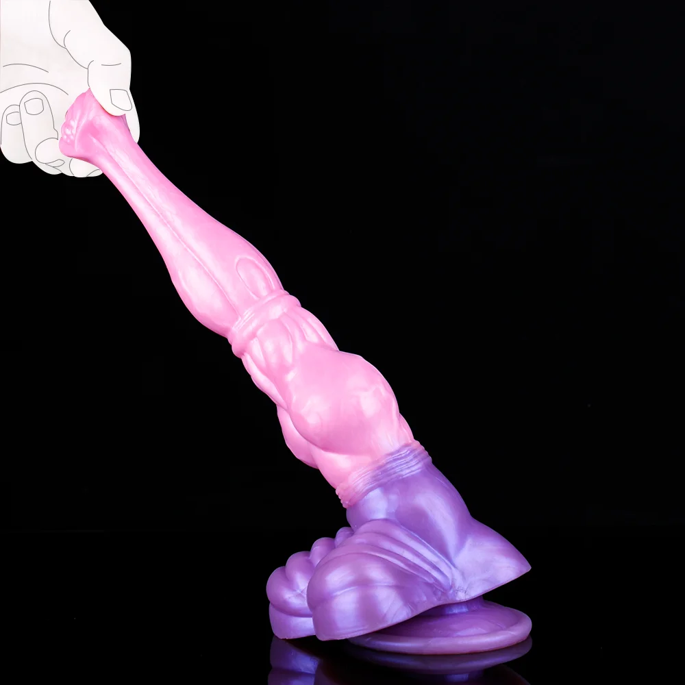 FAAK Fantasy Knot Horse Dildo With Suction Cup Silicone Long Realistic Animal Penis Sex Toys For Women Masturbator Adult Games
