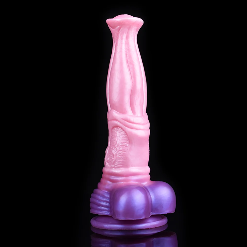 FAAK Fantasy Knot Horse Dildo With Suction Cup Silicone Long Realistic Animal Penis Sex Toys For Women Masturbator Adult Games