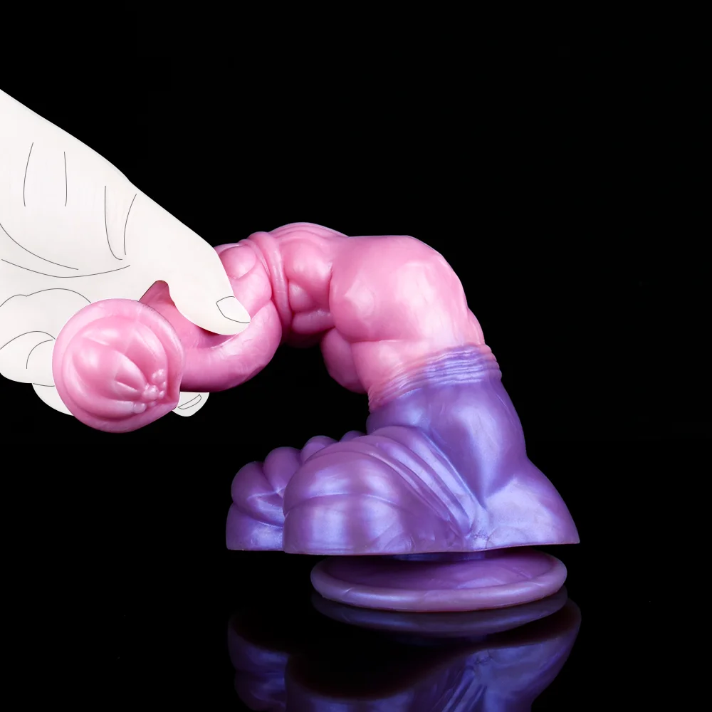 FAAK Fantasy Knot Horse Dildo With Suction Cup Silicone Long Realistic Animal Penis Sex Toys For Women Masturbator Adult Games