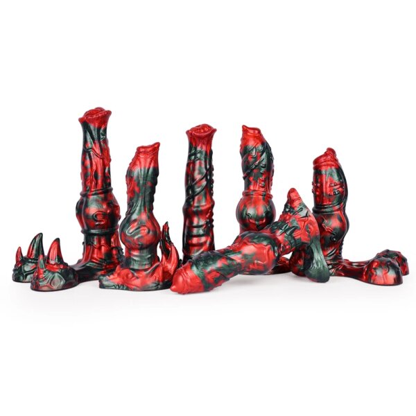 Fantasy Horse Penis Exaggerated testicle Silicone Dog Knot Dildo With Sucker Sex Toys For Women Masturbator Anal Plug