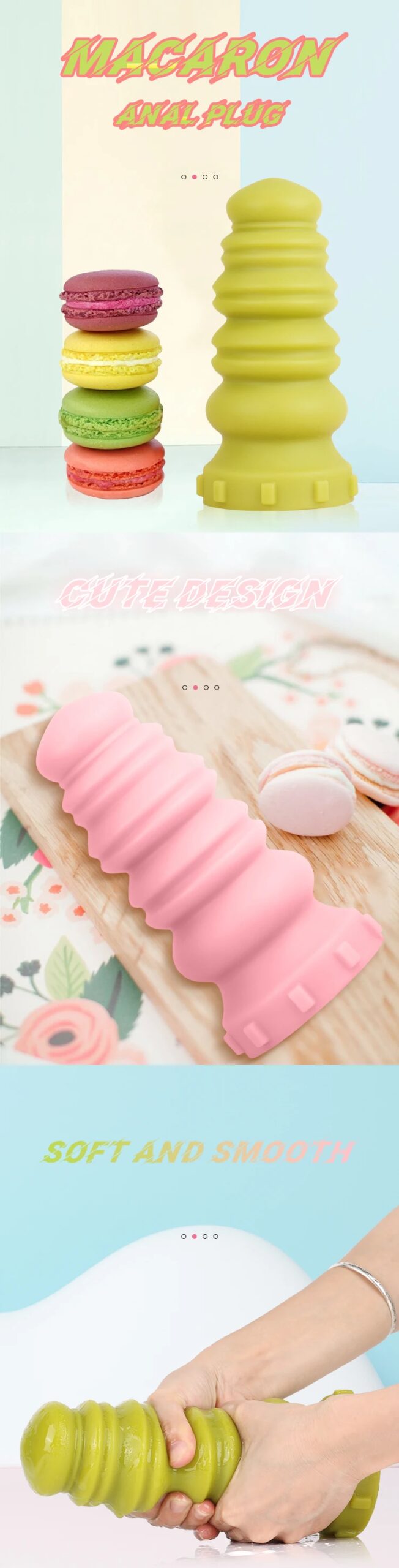 SM Big Huge Buttplug Macaron Anal Plug Fantasy Sex Toys Fisting Dildo Dilator Prostate Massage Silicone Soft Vaginal Expansion
