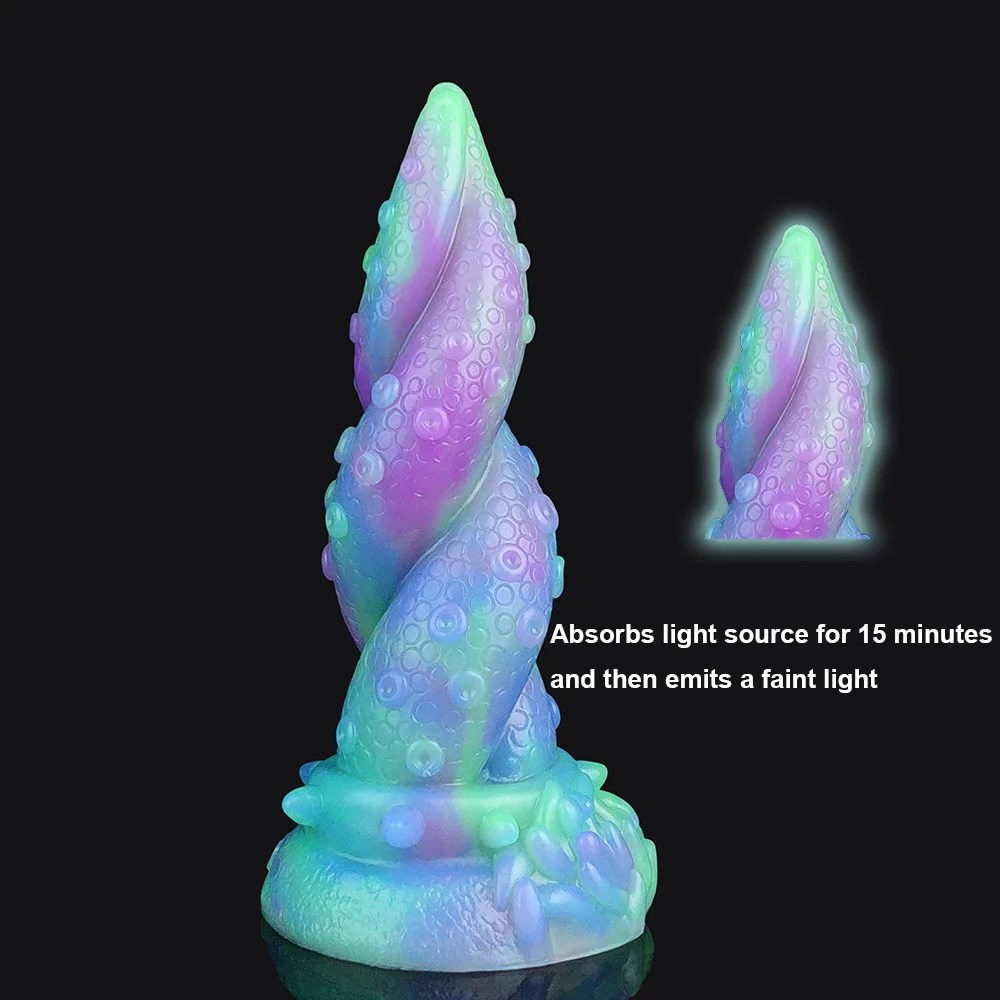 YOCY Octopus Dildo Fantasy Silicone Sex Toy Anal Butt Plug Luminous Toy With Powerful Suction Cup