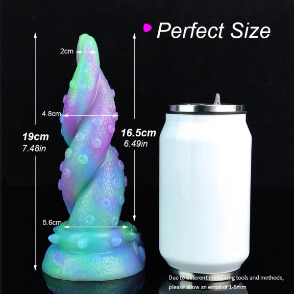 Octopus Dildo Fantasy Silicone Sex Toy Anal Butt Plug Luminous Toy With Powerful Suction Cup