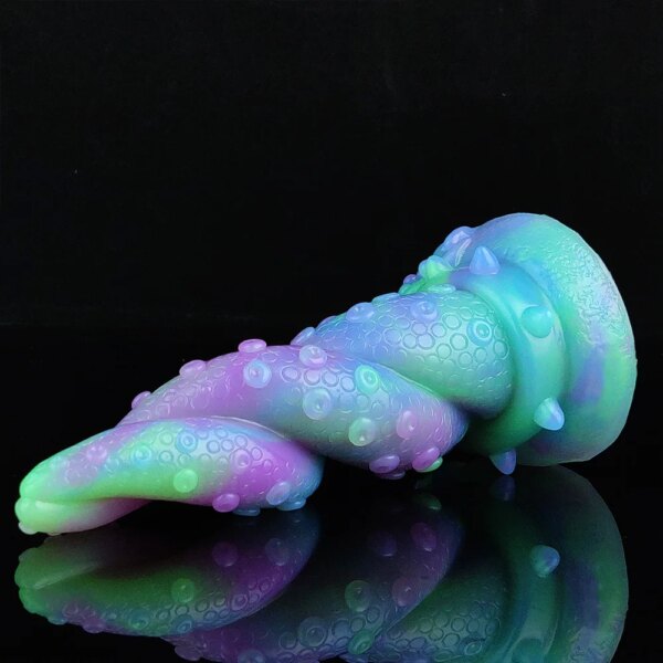 Octopus Dildo Fantasy Silicone Sex Toy Anal Butt Plug Luminous Toy With Powerful Suction Cup