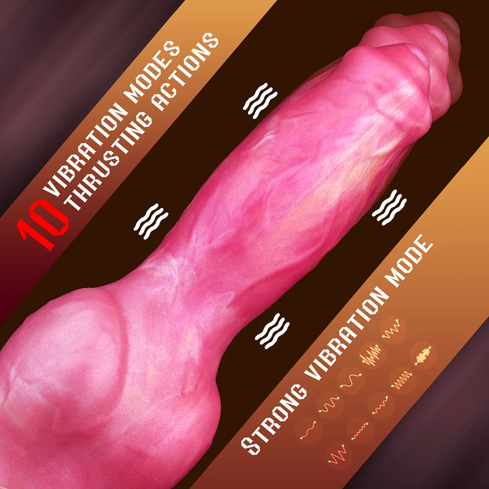 FAAK Wireless Control Telescoping and Vibrating Knot Dog Dildo Silicone Skin Touch Fantasy Penis Anal Plug Sex Toys For Women