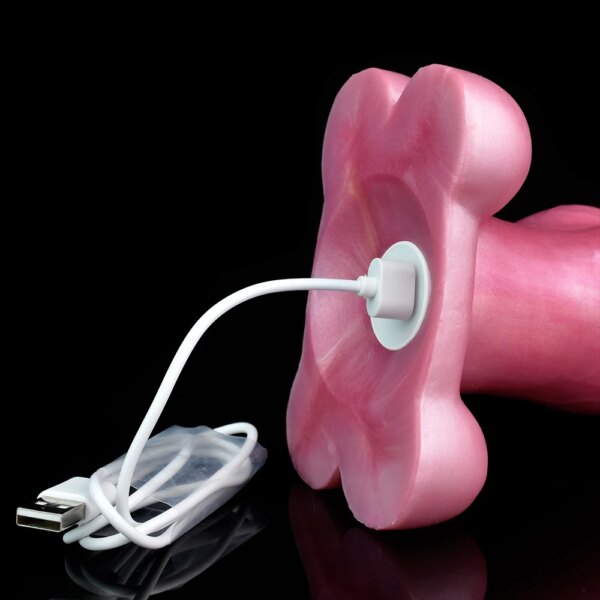 Wireless Control Telescoping and Vibrating Knot Dog Dildo Silicone Skin Touch Fantasy Penis Anal Plug Sex Toys For Women