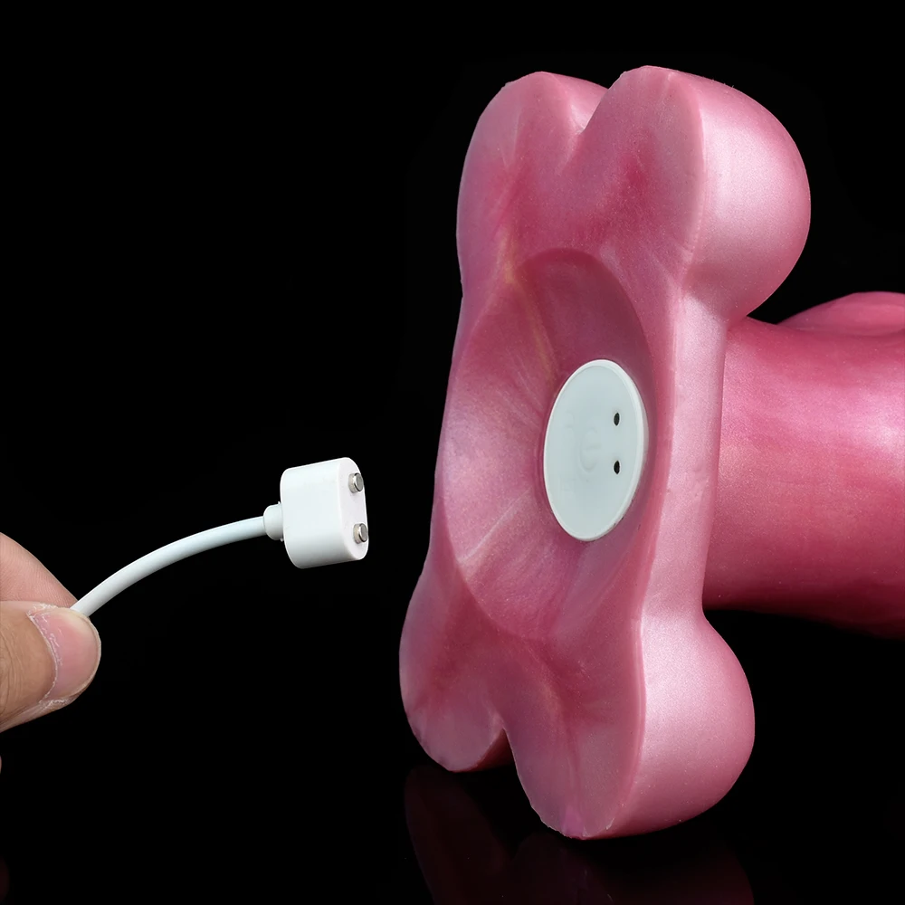 FAAK Wireless Control Telescoping and Vibrating Knot Dog Dildo Silicone Skin Touch Fantasy Penis Anal Plug Sex Toys For Women