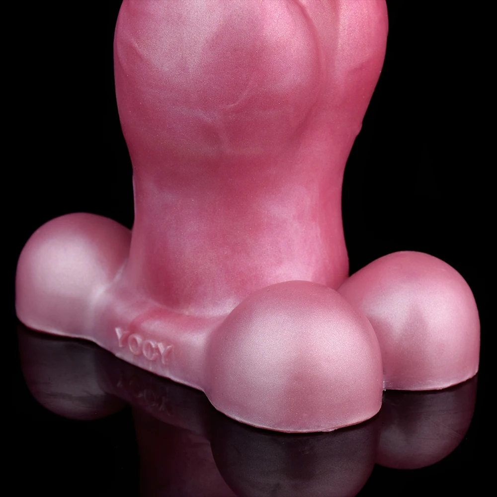 FAAK Wireless Control Telescoping and Vibrating Knot Dog Dildo Silicone Skin Touch Fantasy Penis Anal Plug Sex Toys For Women