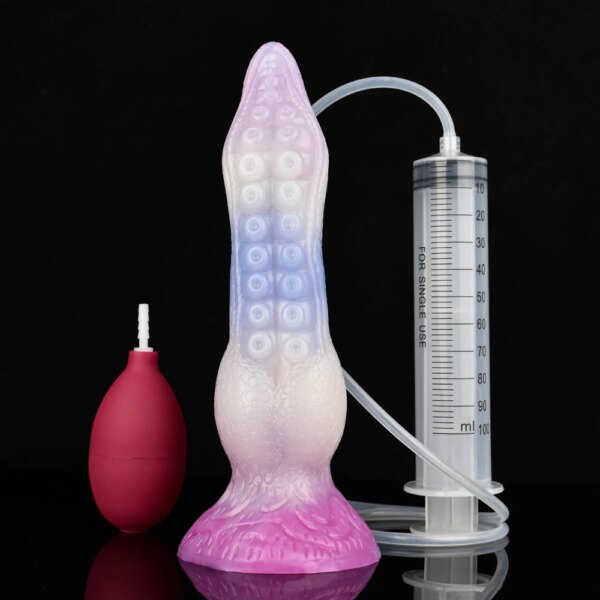 Fantasy Ejaculation Animal Dildo With Suction Cup Squirting Penis Spray Liquid Silicone Colorful Sex Toys For Men Women