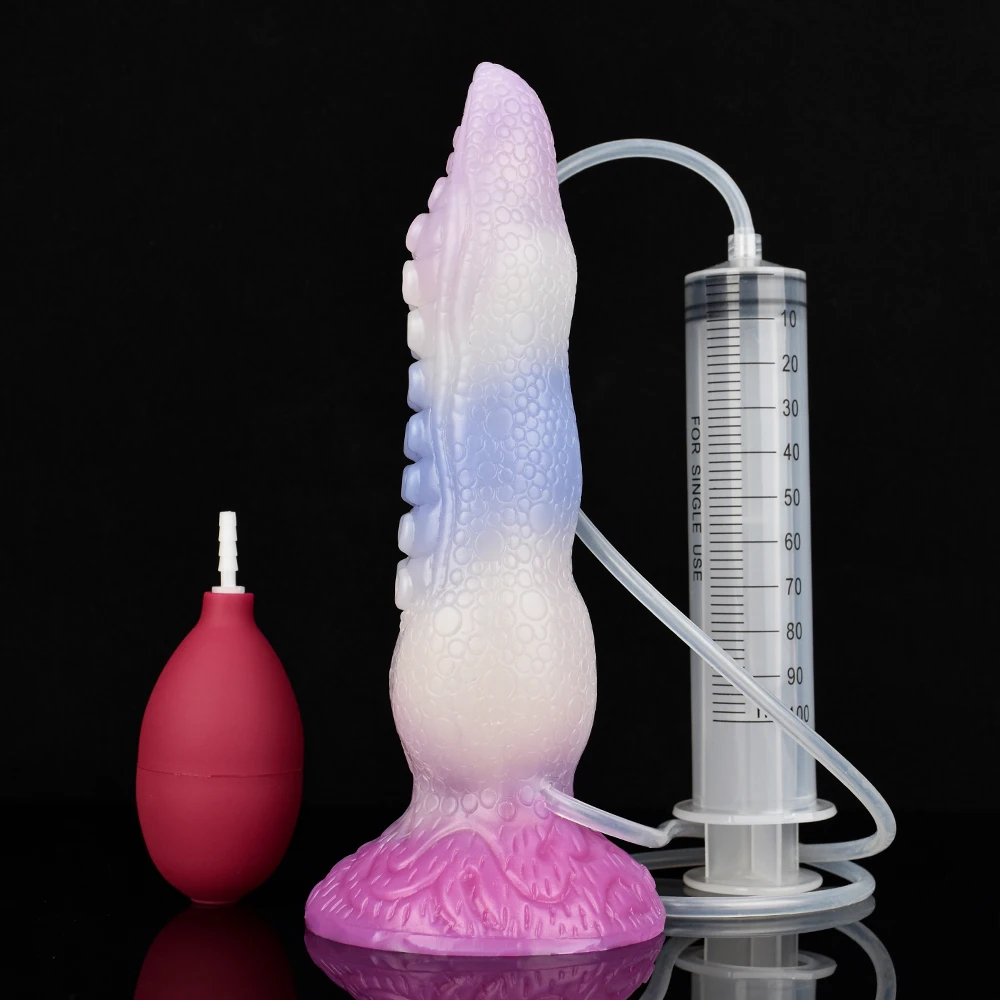 FAAK Fantasy Ejaculation Animal Dildo With Suction Cup Squirting Penis Spray Liquid Silicone Colorful Sex Toys For Men Women