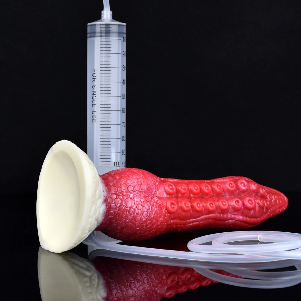 FAAK Fantasy Ejaculation Animal Dildo With Suction Cup Squirting Penis Spray Liquid Silicone Colorful Sex Toys For Men Women