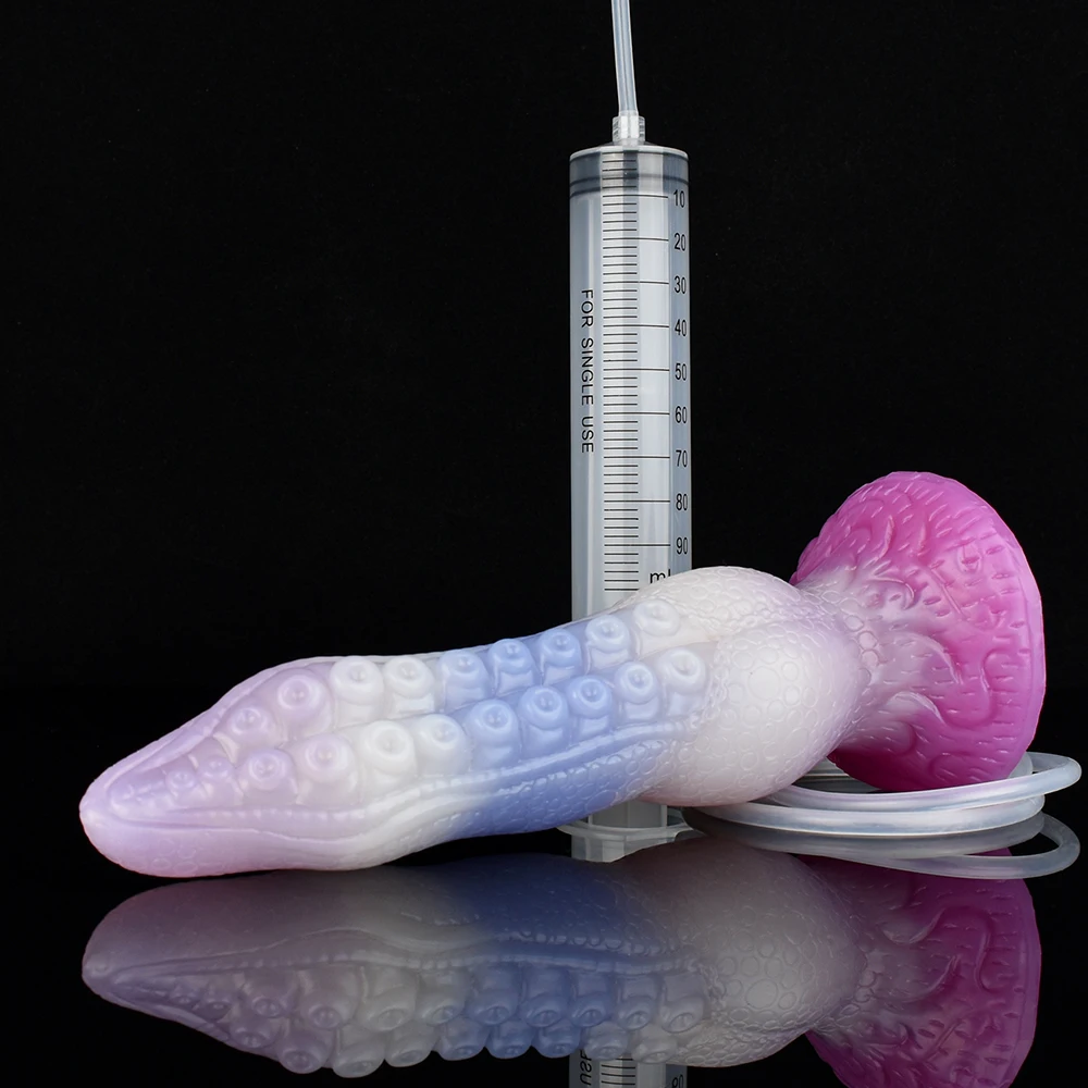 FAAK Fantasy Ejaculation Animal Dildo With Suction Cup Squirting Penis Spray Liquid Silicone Colorful Sex Toys For Men Women