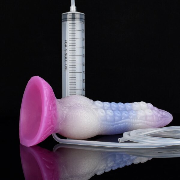 Fantasy Ejaculation Animal Dildo With Suction Cup Squirting Penis Spray Liquid Silicone Colorful Sex Toys For Men Women