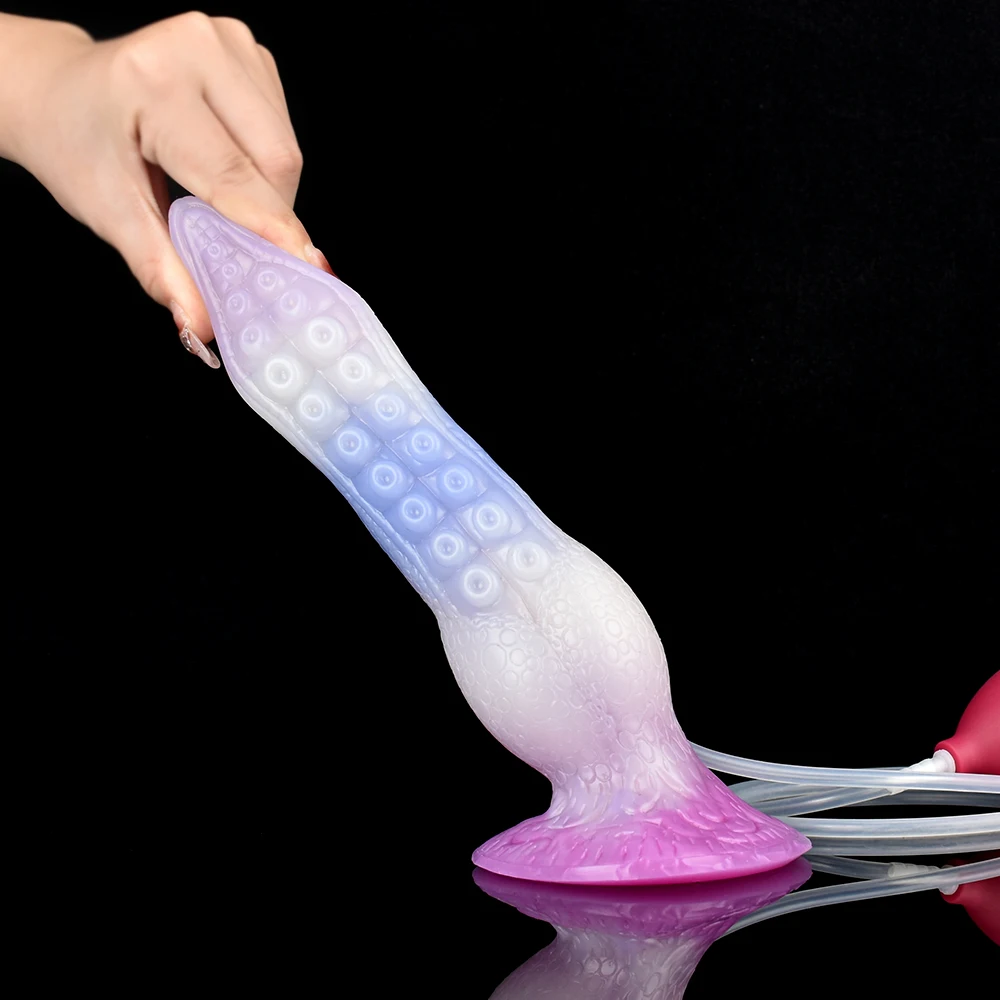 FAAK Fantasy Ejaculation Animal Dildo With Suction Cup Squirting Penis Spray Liquid Silicone Colorful Sex Toys For Men Women