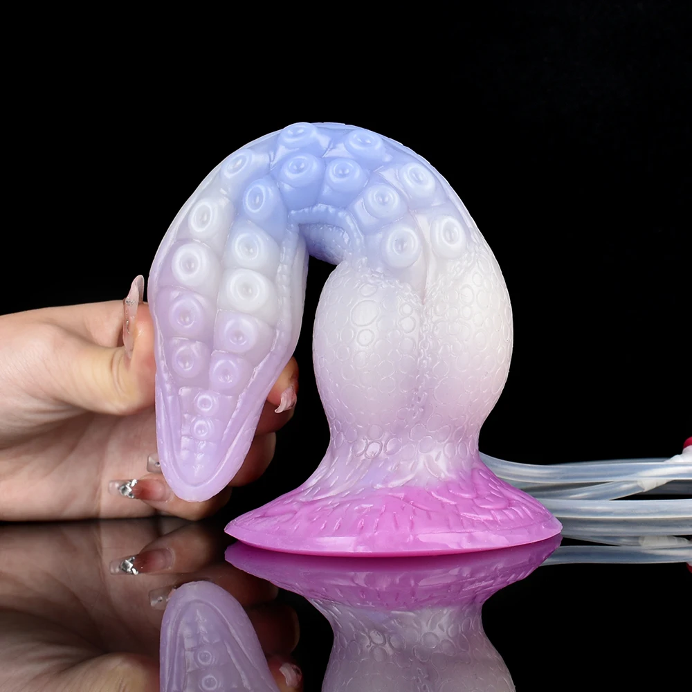 FAAK Fantasy Ejaculation Animal Dildo With Suction Cup Squirting Penis Spray Liquid Silicone Colorful Sex Toys For Men Women