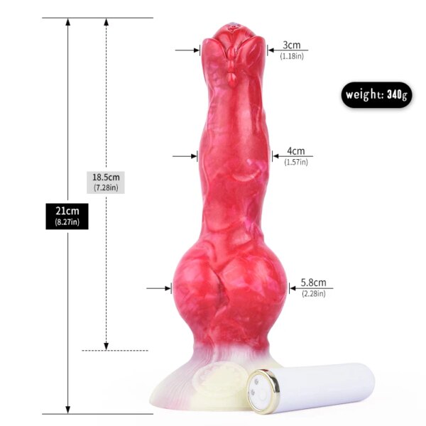 Silicone Fantasy Dog Knot Dildo With Sucker Wireless Control Vibrator Penis Sex Toys For Beginners Women Men Anal Massage