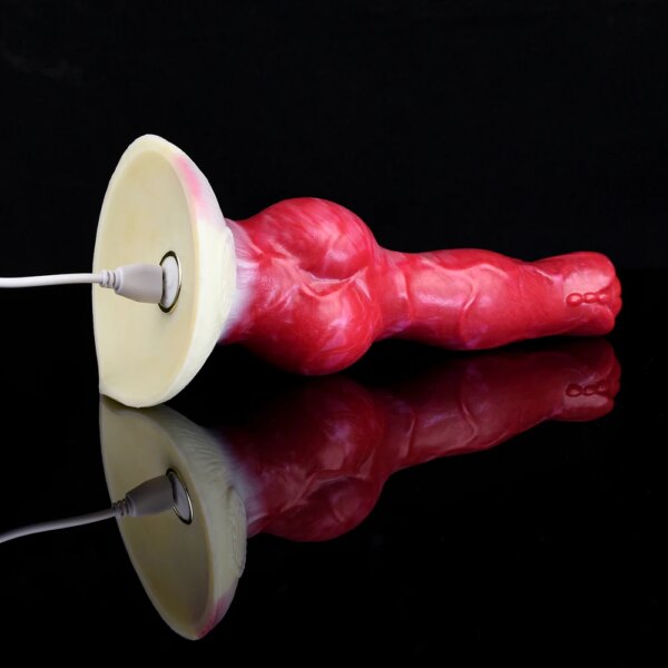 Silicone Fantasy Dog Knot Dildo With Sucker Wireless Control Vibrator Penis Sex Toys For Beginners Women Men Anal Massage