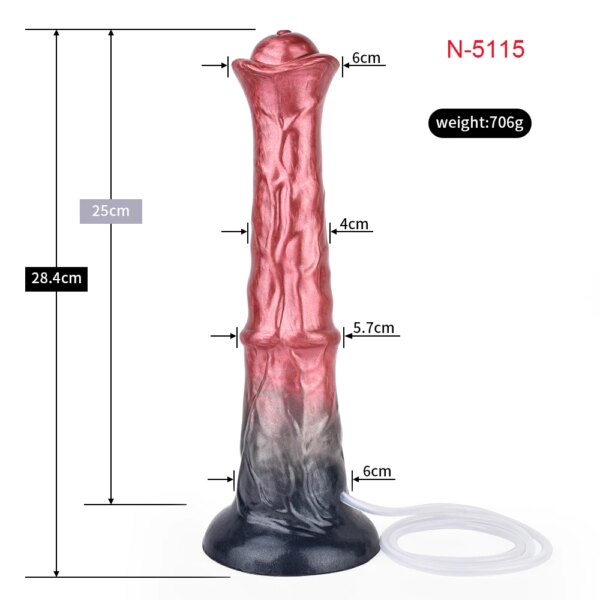 Silicone Ejaculation Horse Dildo With Sucker Multi Color Spray Liquid Function Fantasy Squirting Penis Sex Toys For Women