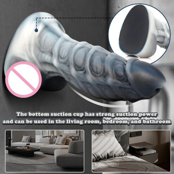 Thick Fantasy Dildo With Threaded Dildo Anal Plug Prostate Vibrator Platinum Silicone With Suction Cup Sex Toy XXL 30CM