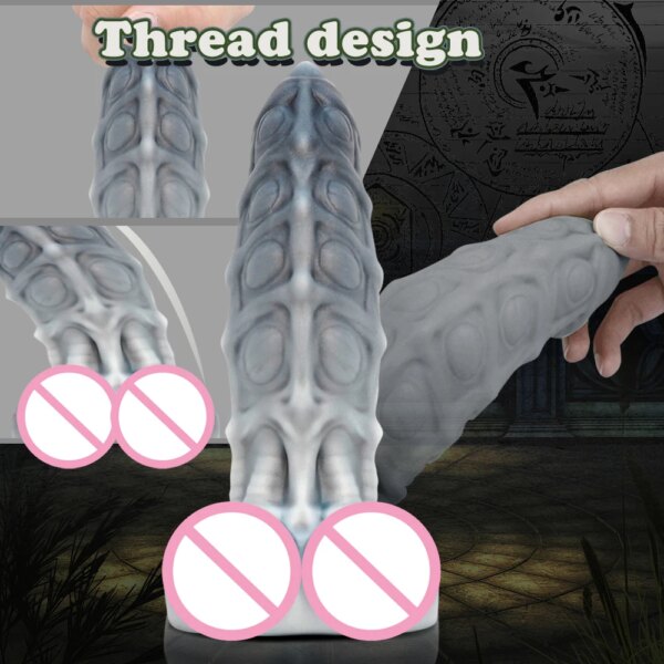 Thick Fantasy Dildo With Threaded Dildo Anal Plug Prostate Vibrator Platinum Silicone With Suction Cup Sex Toy XXL 30CM