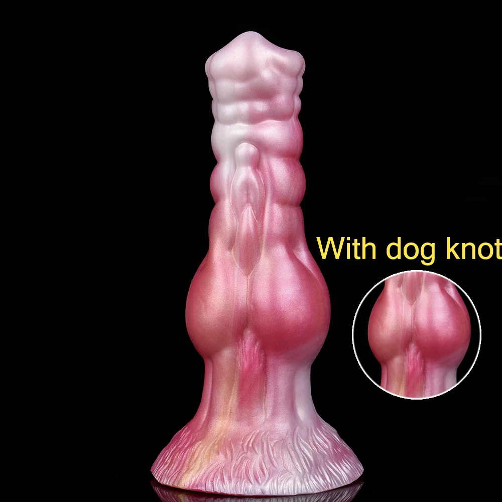 QKKQ Fantasy Inflatable Dog Dildo Huge Knot Animal Penis Man And Woman Adult Products Plug Anal Masturbate Silicone Sex Toys 18+