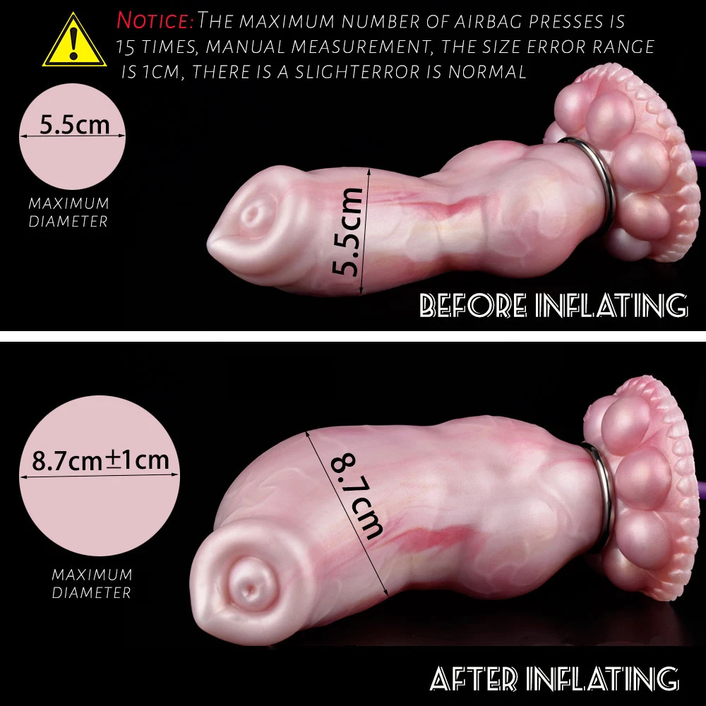 QKKQ Fantasy Inflatable Dog Dildo Huge Knot Animal Penis Man And Woman Adult Products Plug Anal Masturbate Silicone Sex Toys 18+