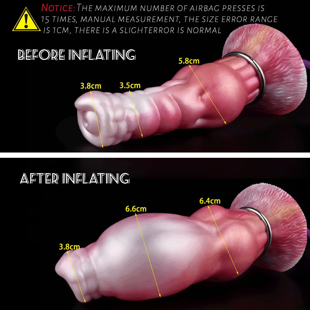 QKKQ Fantasy Inflatable Dog Dildo Huge Knot Animal Penis Man And Woman Adult Products Plug Anal Masturbate Silicone Sex Toys 18+