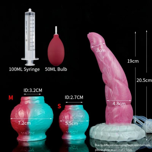 Squirting Anal Plug Curved G-Spot Massager Fantasy Dildo Silicone Groy Meat Color Big Knot Dildos Sex Toy For Adult 18+