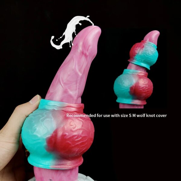 Squirting Anal Plug Curved G-Spot Massager Fantasy Dildo Silicone Groy Meat Color Big Knot Dildos Sex Toy For Adult 18+
