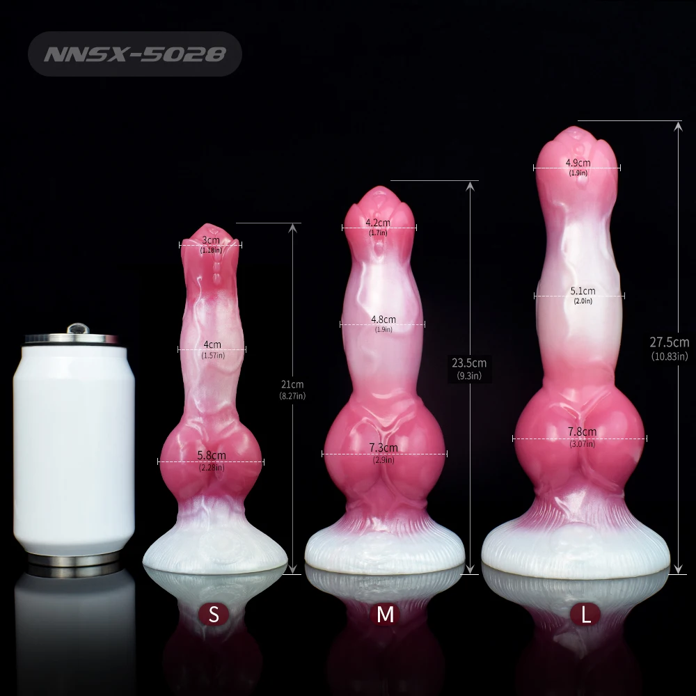 FAAK Silicone Big Knot Dog Dildo With Suction Cup Color Mixed Fantasy Animal Penis Butt Plug size S M L Sex Toys Shop