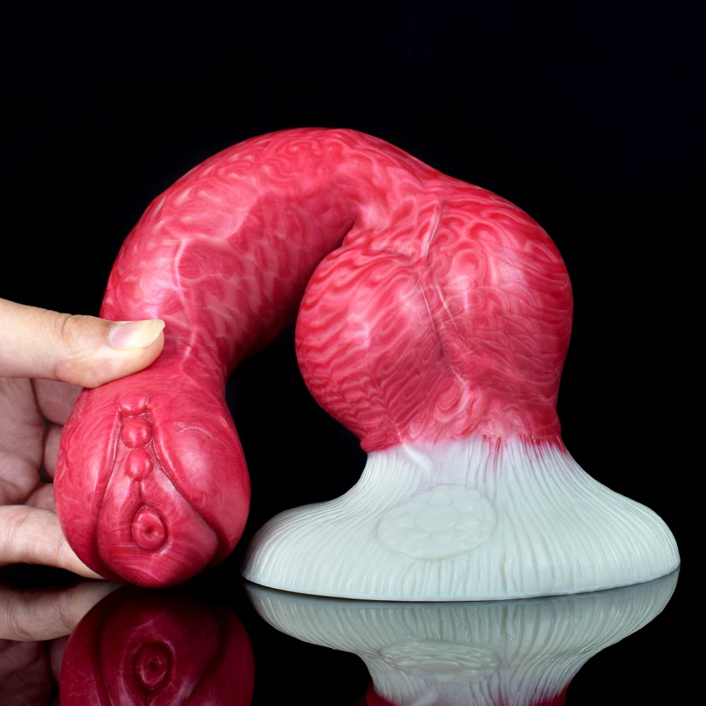 FAAK Silicone Big Knot Dog Dildo With Suction Cup Color Mixed Fantasy Animal Penis Butt Plug size S M L Sex Toys Shop