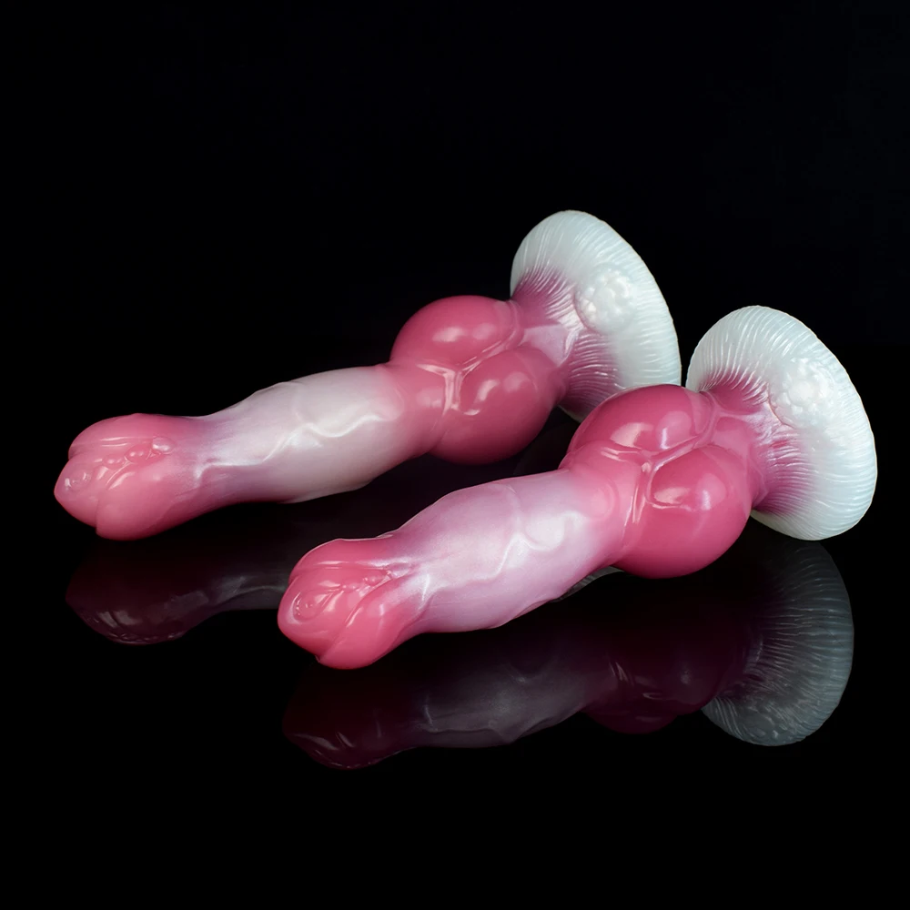 FAAK Silicone Big Knot Dog Dildo With Suction Cup Color Mixed Fantasy Animal Penis Butt Plug size S M L Sex Toys Shop
